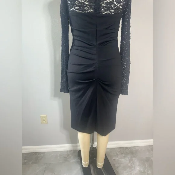 Nicole Miller Dress Size L Women's Black Casual Lace Stretch Party Weddi…